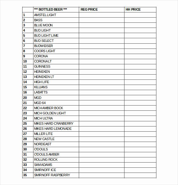 Bar Inventory Template Elegant 15 Bar Inventory Templates – Free Sample Example format