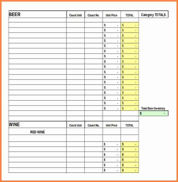 Bar Inventory Template Elegant 7 Bar Liquor Inventory Spreadsheet