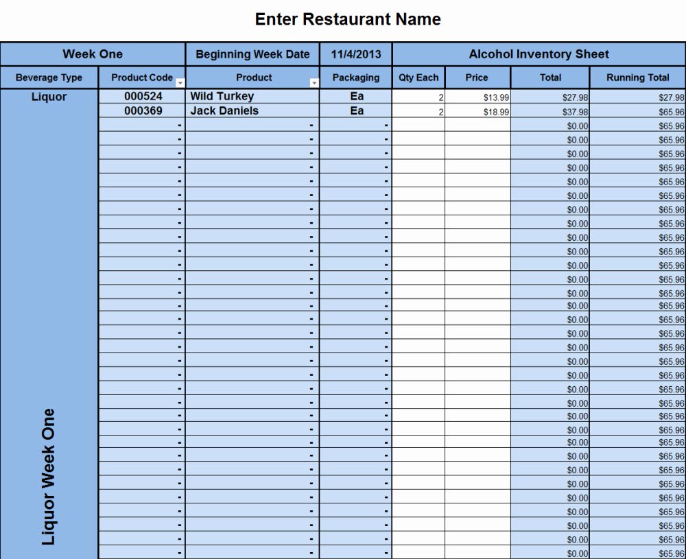 Bar Inventory Template Elegant Bar Liquor Inventory Spreadsheet