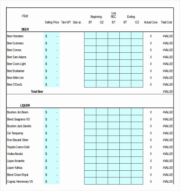 Bar Inventory Template Fresh Bar Inventory Template – 11 Free Word Excel Pdf