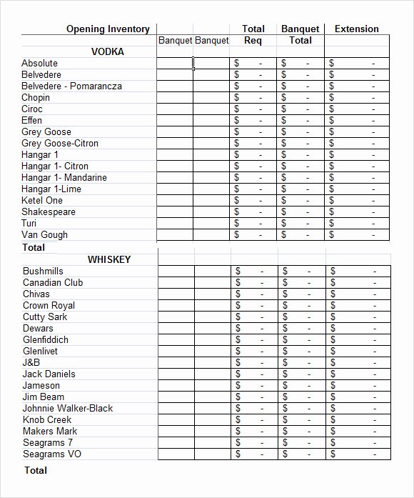 Bar Inventory Template Luxury Sample Inventory Spreadsheet Template 8 Free Documents