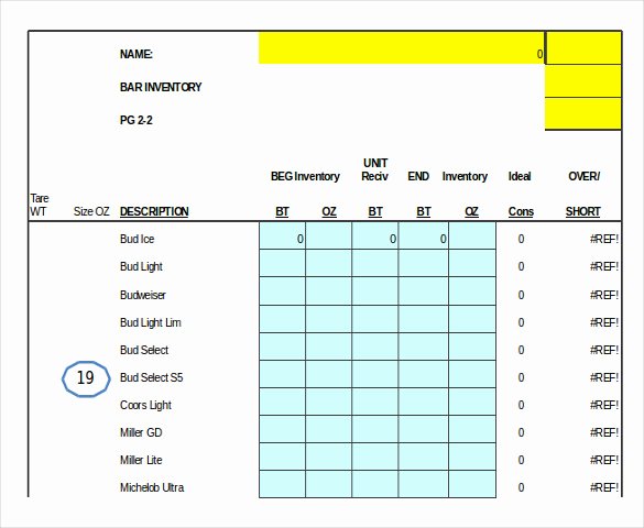 Bar Inventory Template New 10 Liquor Inventory Templates Pdf Doc Xls