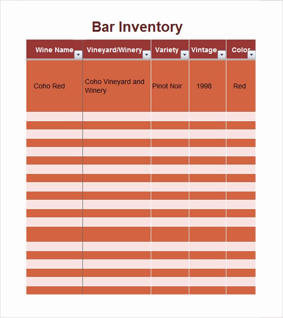 Bar Inventory Template New Liquor Inventory Template 8 Download Free Documents In