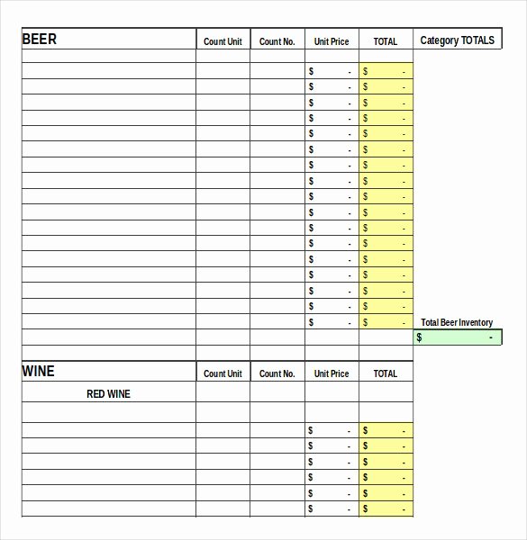 Bar Inventory Template Unique 15 Bar Inventory Templates – Free Sample Example format