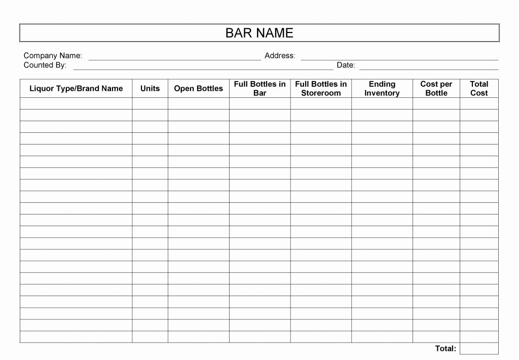 Bar Inventory Template Unique 24 Free Inventory Templates for Excel and Word You Must Have