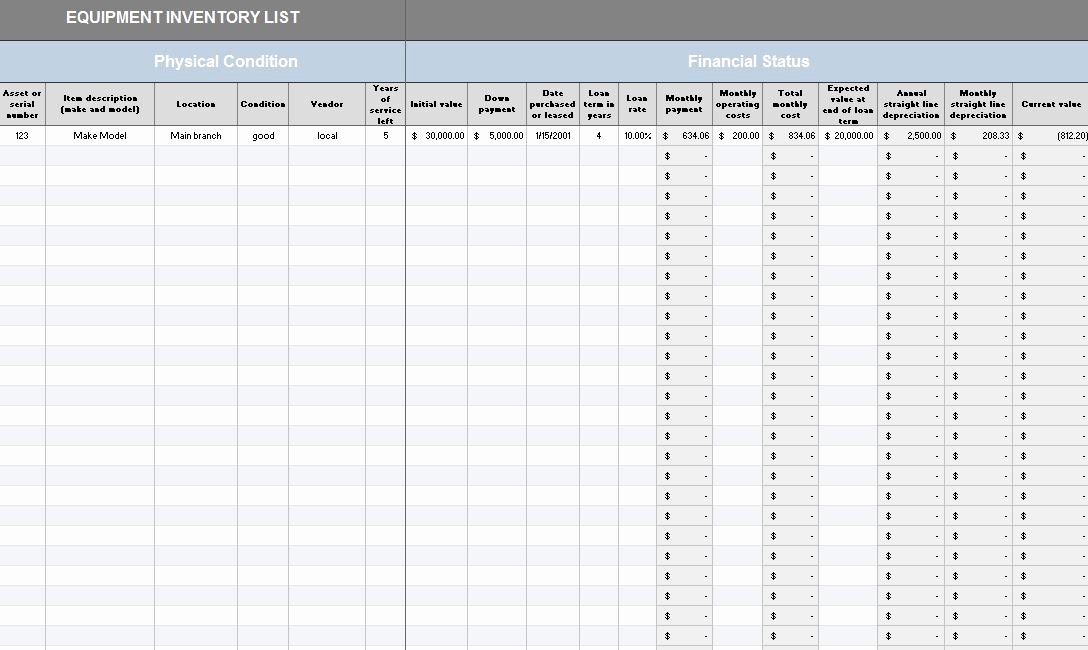 Baseball Card Inventory Excel Template Beautiful Equipment Inventory List