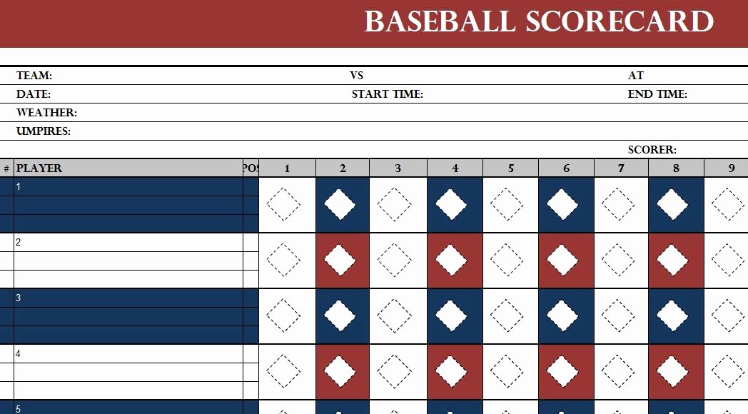 Baseball Card Inventory Excel Template Best Of Baseball Scorecard Template My Excel Templates