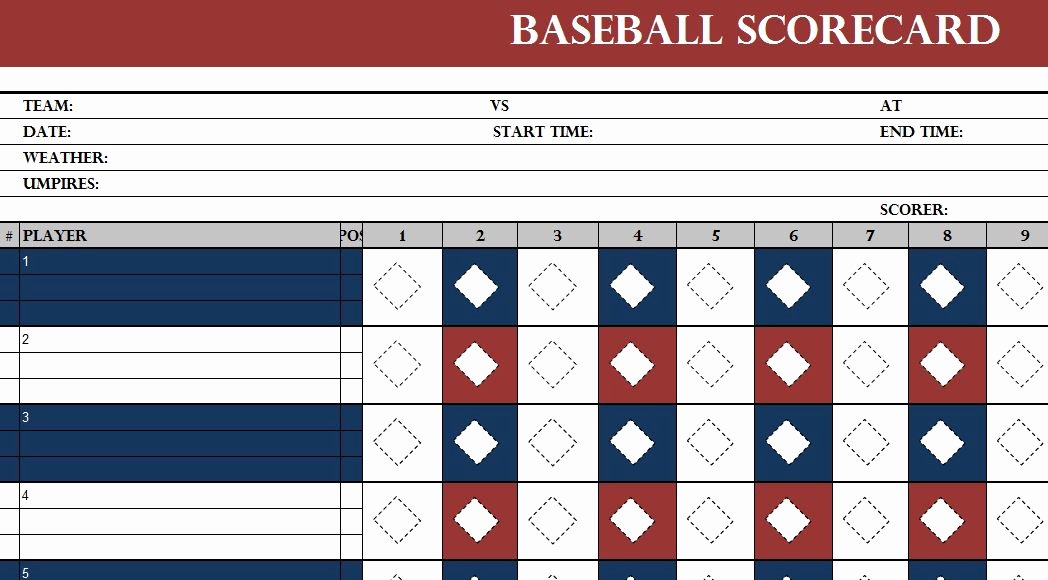 Baseball Card Inventory Excel Template Best Of Baseball Scorecard Template My Excel Templates
