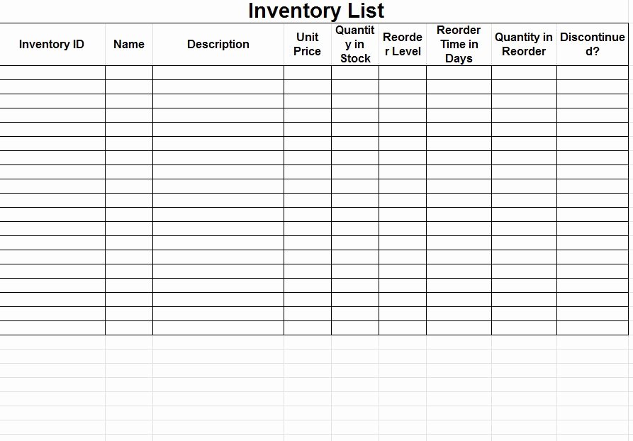 Baseball Card Inventory Excel Template Elegant Blank Fill Out Inventory Spreadsheet Template Example for