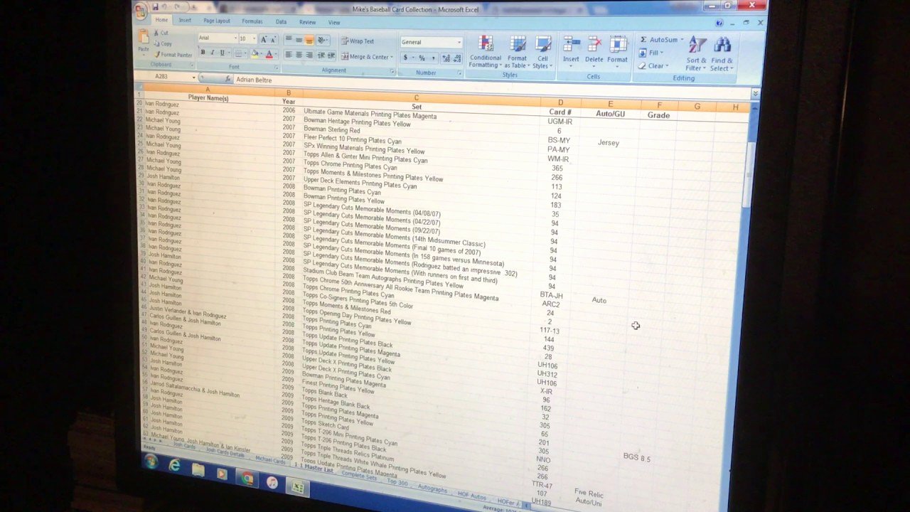 Baseball Card Inventory Excel Template Unique How to Make A Baseball Card Spreadsheet and Tracking