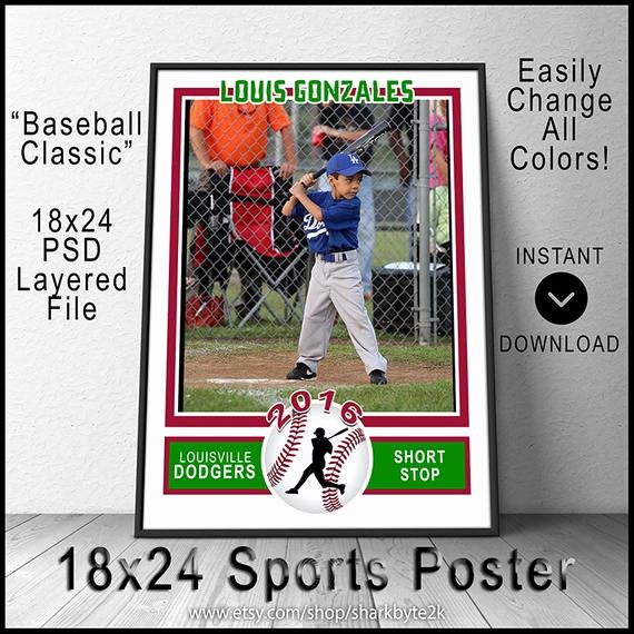 Baseball Card Size Template Luxury 2017 Baseball Poster Template for Shop 18x24 Size Create