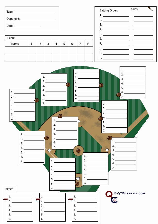 Baseball Depth Chart Template Excel Inspirational softball Defensive Lineup Card