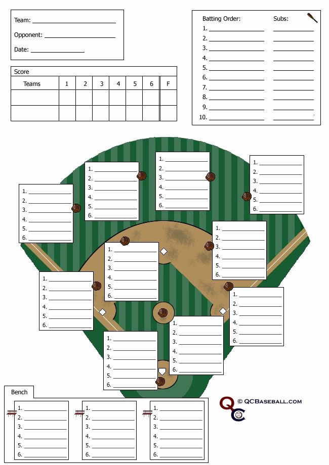 Baseball Depth Chart Template Excel Luxury softball Lineup Card softball Stuff