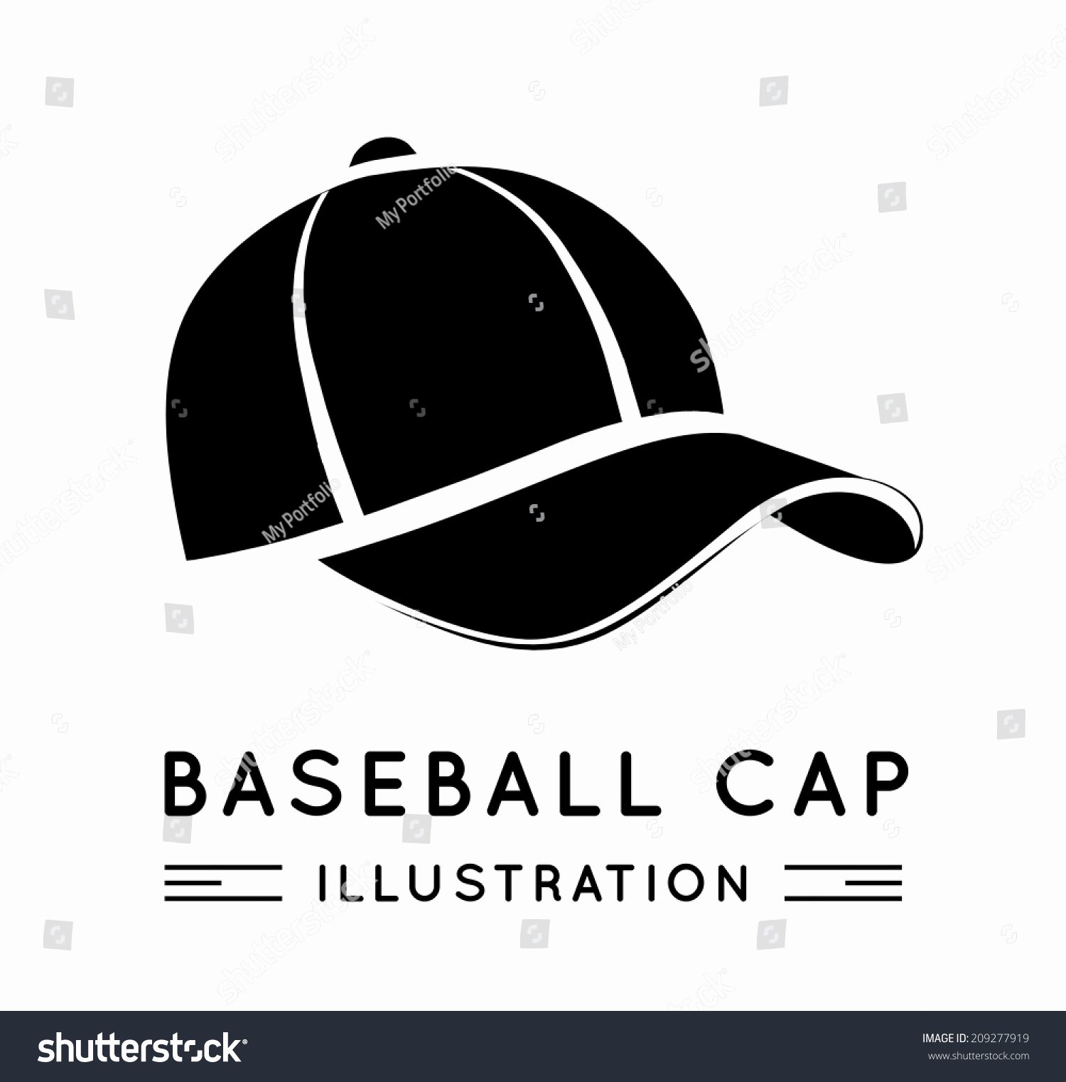 Baseball Hat Vector Luxury Baseball Cap Flat Style Vector Illustration Stock Vector