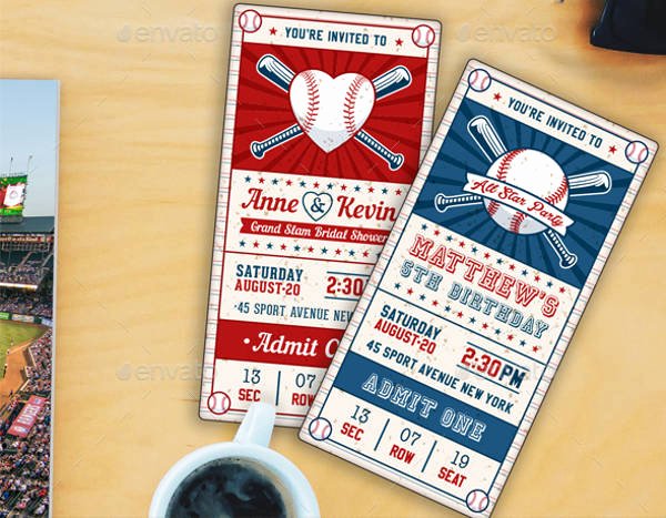 Baseball Ticket Invitation Template Free Beautiful 10 Baseball Party Invitations