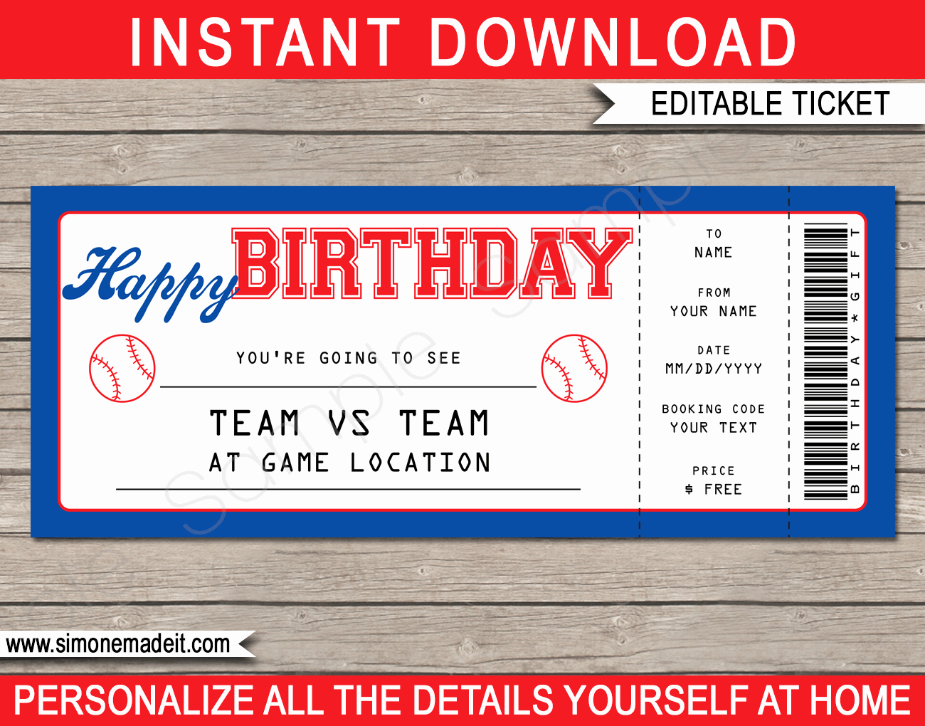 Baseball Ticket Invitation Template Free Fresh Baseball Game Birthday Gift Ticket