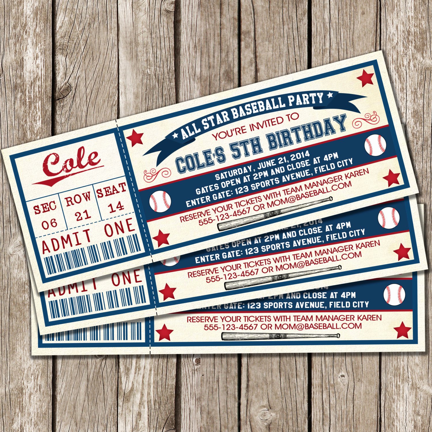 Baseball Ticket Invitation Template Free Inspirational Vintage Baseball Ticket Invitation Baseball Birthday Party