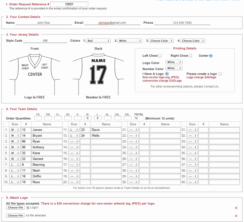 Baseball Uniform order form Template Beautiful 30 Of Basketball Roster forms Template