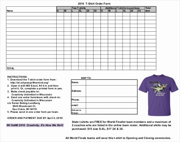 Baseball Uniform order form Template Fresh 26 T Shirt order form Templates Pdf Doc