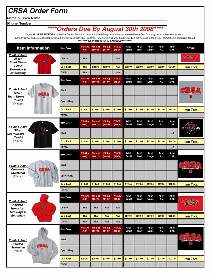 Baseball Uniform order form Template Unique T Shirt order form Template Excel 1uive8