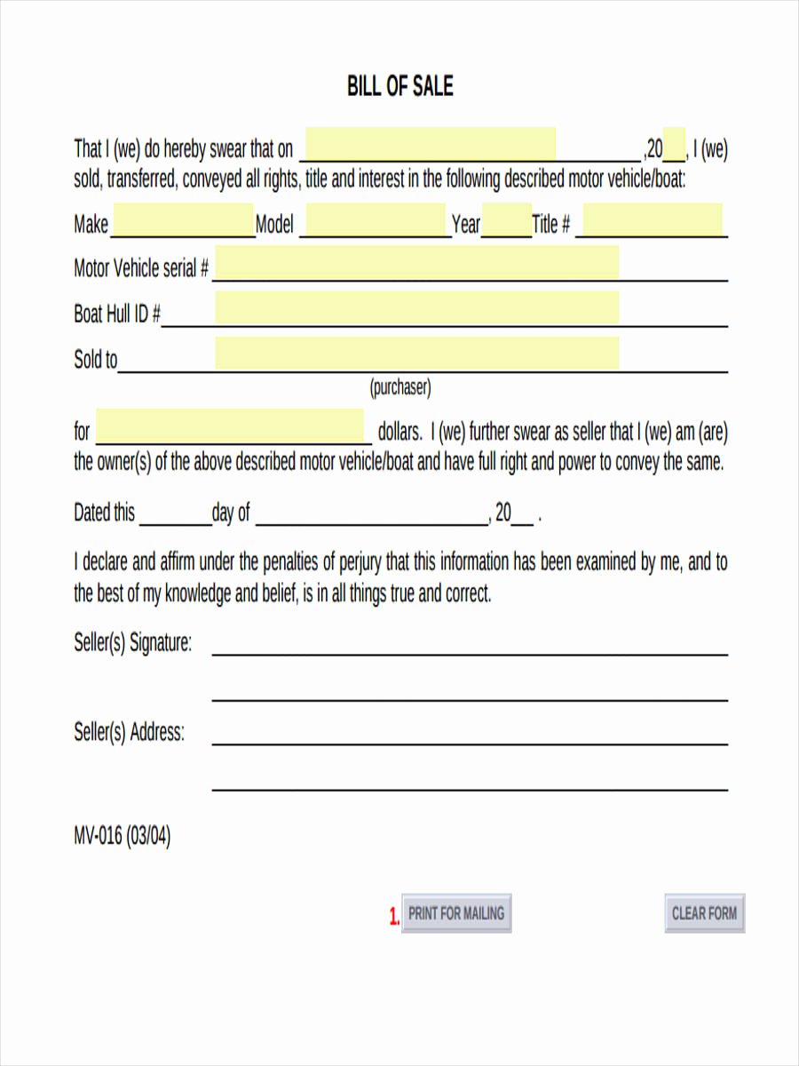 Basic Bill Of Sale Awesome Business Bill Of Sale forms 7 Free Documents In Word Pdf