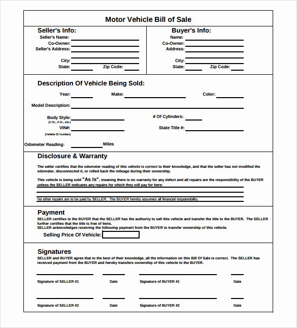 Basic Bill Of Sale Best Of 8 Car Bill Of Sale Templates for Legal Purposes Download