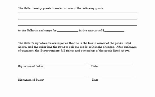 Basic Bill Of Sale Best Of Basic Bill Of Sale form Printable Blank form Template