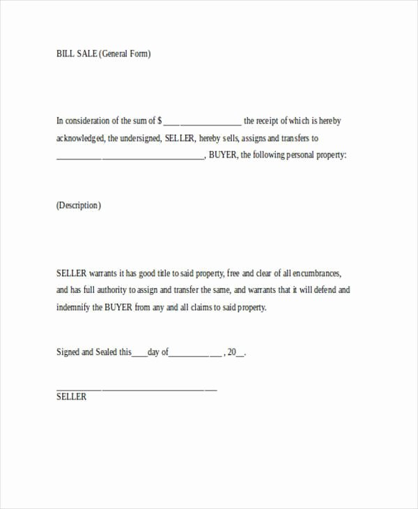 Basic Bill Of Sale Best Of Bill Of Sale form In Word