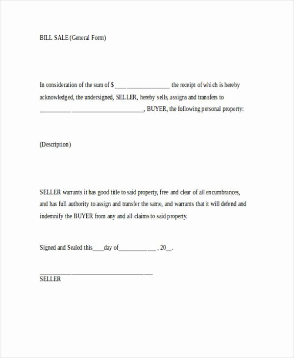 Basic Bill Of Sale Best Of Bill Of Sale form In Word