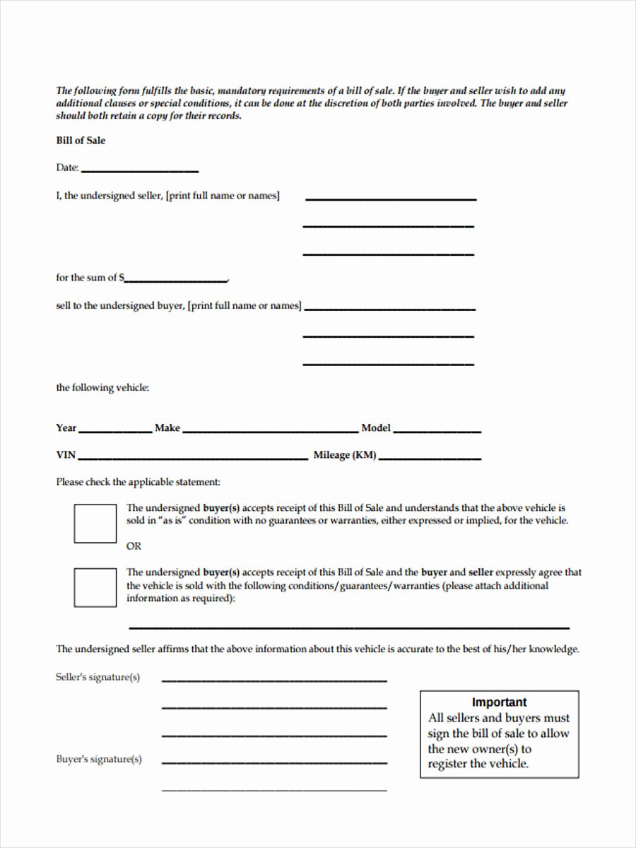 Basic Bill Of Sale Elegant Business Bill Of Sale forms 7 Free Documents In Word Pdf