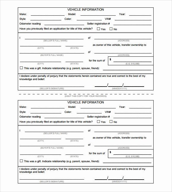 Basic Bill Of Sale Fresh 6 Sample Car Bill Of Sale forms