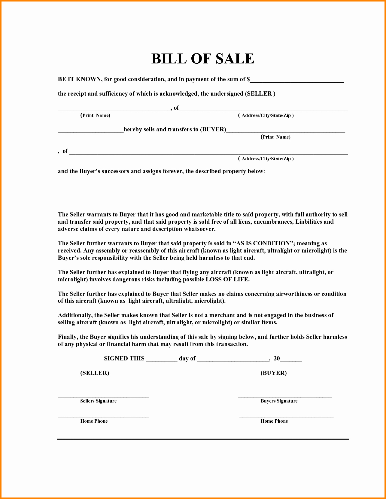 Basic Bill Of Sale New 6 Simple Bill Of Sale Pdf