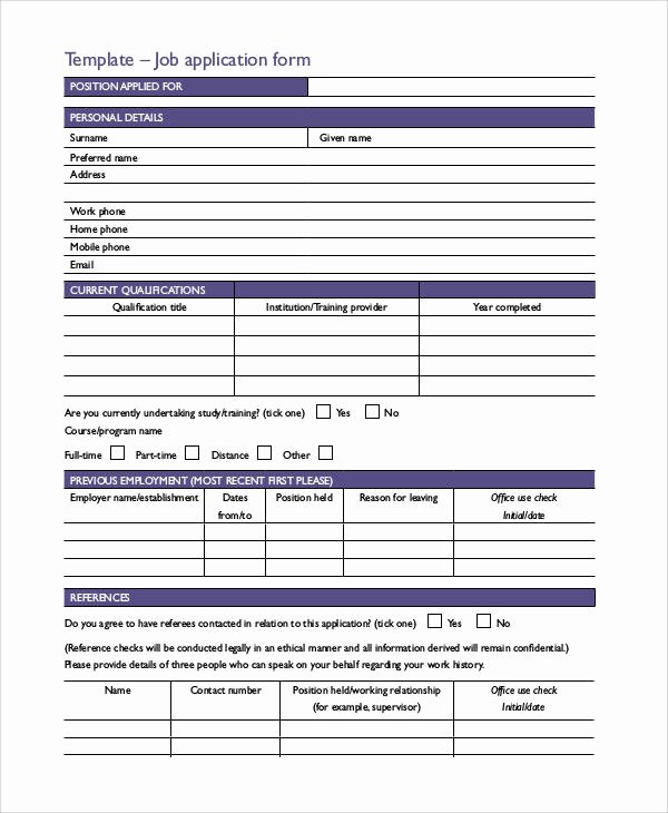 Basic Job Application Awesome Basic Application forms