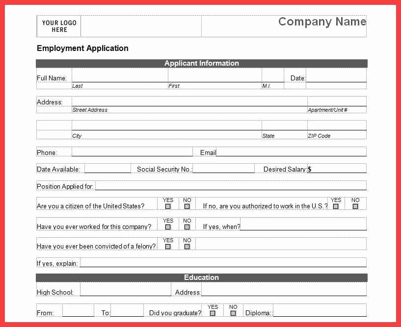 Basic Job Application Awesome Job Application Information