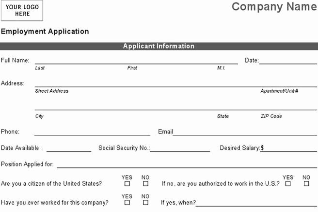 Basic Job Application Beautiful 4 Basic Job Application Free Download