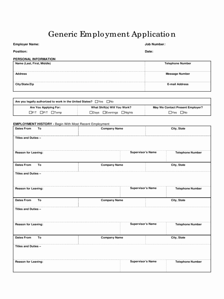 Basic Job Application Beautiful Basic Job Application form 5 Free Templates In Pdf Word