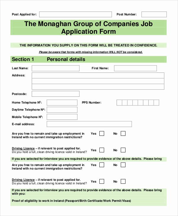 Basic Job Application Elegant 66 Basic Application forms