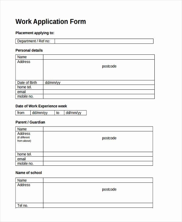 Basic Job Application Lovely Simple Job Application forms
