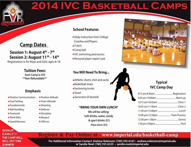 Basketball Camp Flyer Template Lovely Basketball Camp Brochure Template 20 Best Print Material