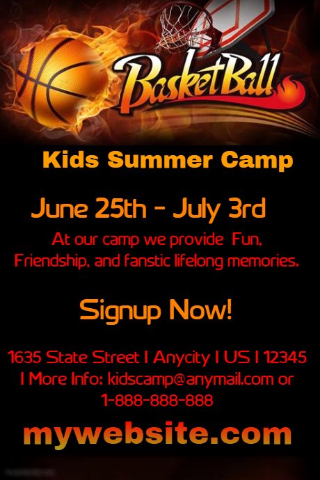 Basketball Camp Flyer Template Unique Kids Basketball Camp Template