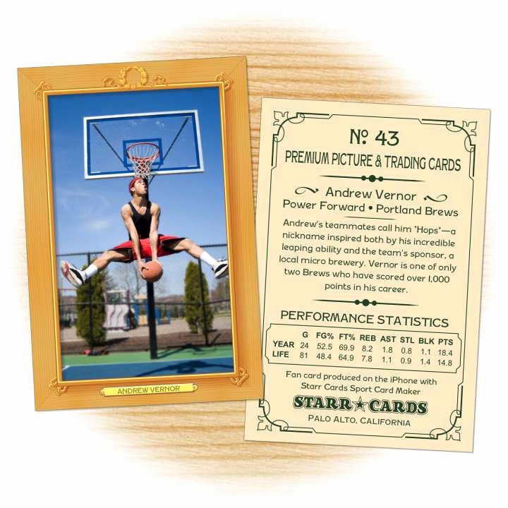 Basketball Card Template Best Of Custom Basketball Cards Vintage 11™ Series Starr Cards