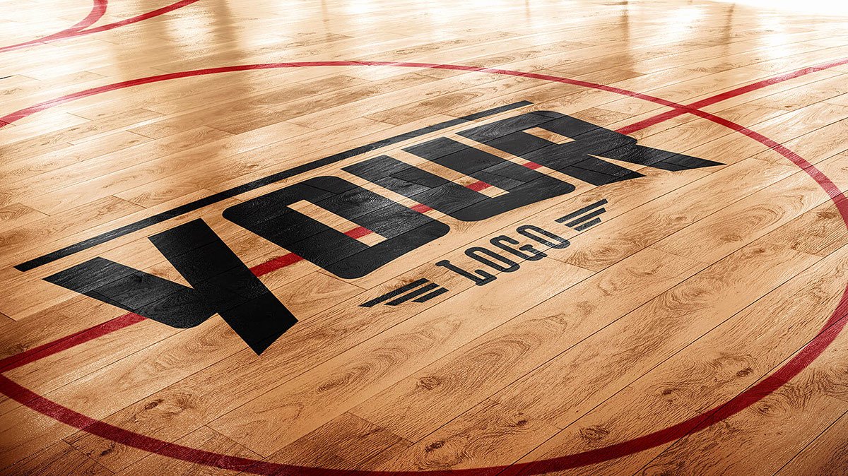 Basketball Court Design Template Elegant Basketball Court Logo Mockup On Wa Gallery