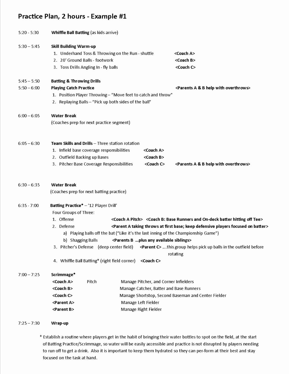 Basketball Practice Schedule Template Elegant Practice Plans — Baseball Positive