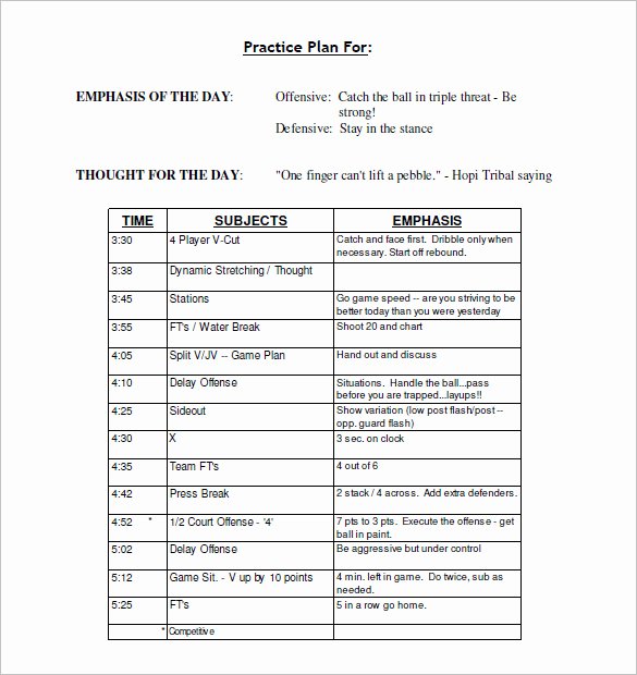 Basketball Practice Schedule Template Fresh 13 Practice Schedule Templates Word Excel Pdf