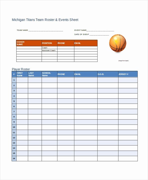 Basketball Schedule Template Awesome Roster Template 8 Free Word Excel Pdf Document