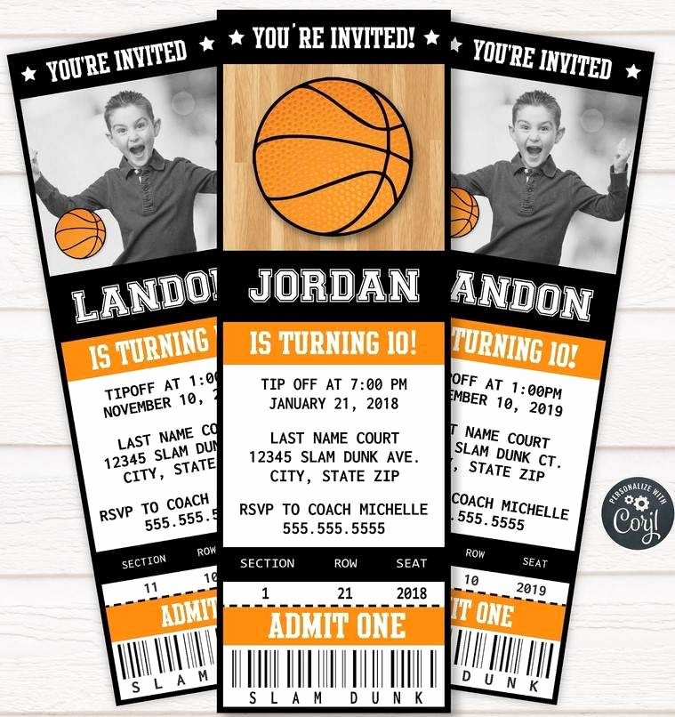 Basketball Ticket Invitation Template Free Awesome Free Printable Basketball Ticket Invitation