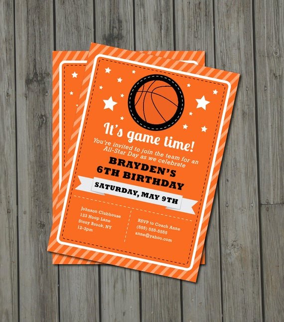 Basketball Ticket Invitation Template Free Awesome Items Similar to Basketball Birthday Party Invitation