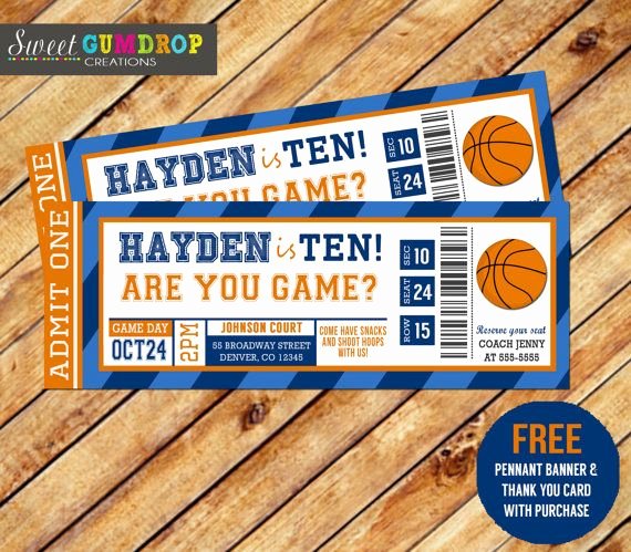 Basketball Ticket Invitation Template Free Beautiful Basketbal Ticket Printable Gratis Wimpel Banner En