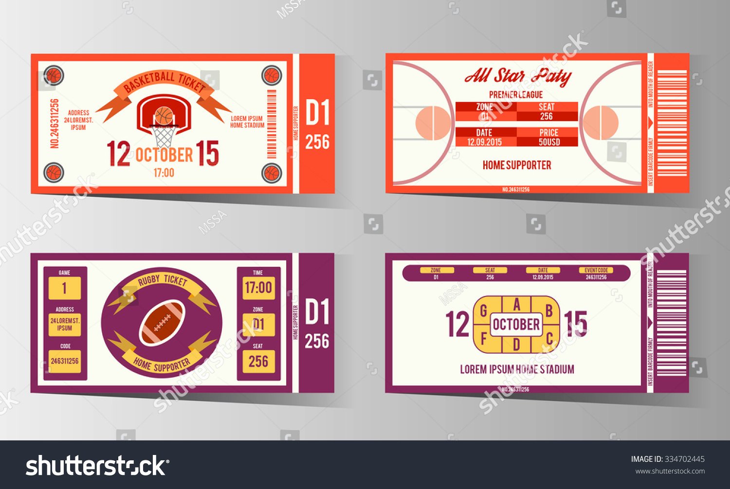 Basketball Ticket Invitation Template Free Beautiful Rugby and Basketball Ticket Design Template Card