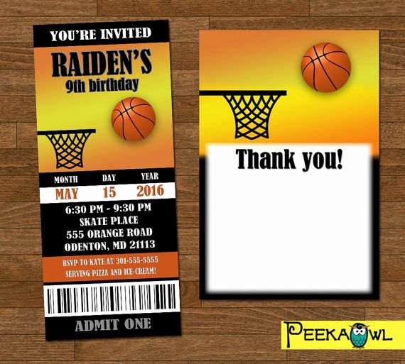 Basketball Ticket Invitation Template Free Elegant Printable Basketball Invitation Ticket Customize